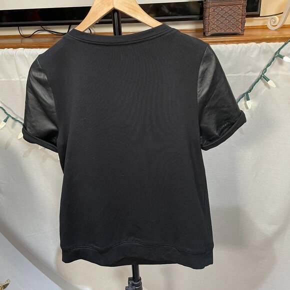 Halogen Leather Top-Sz S - Picture 2 of 5